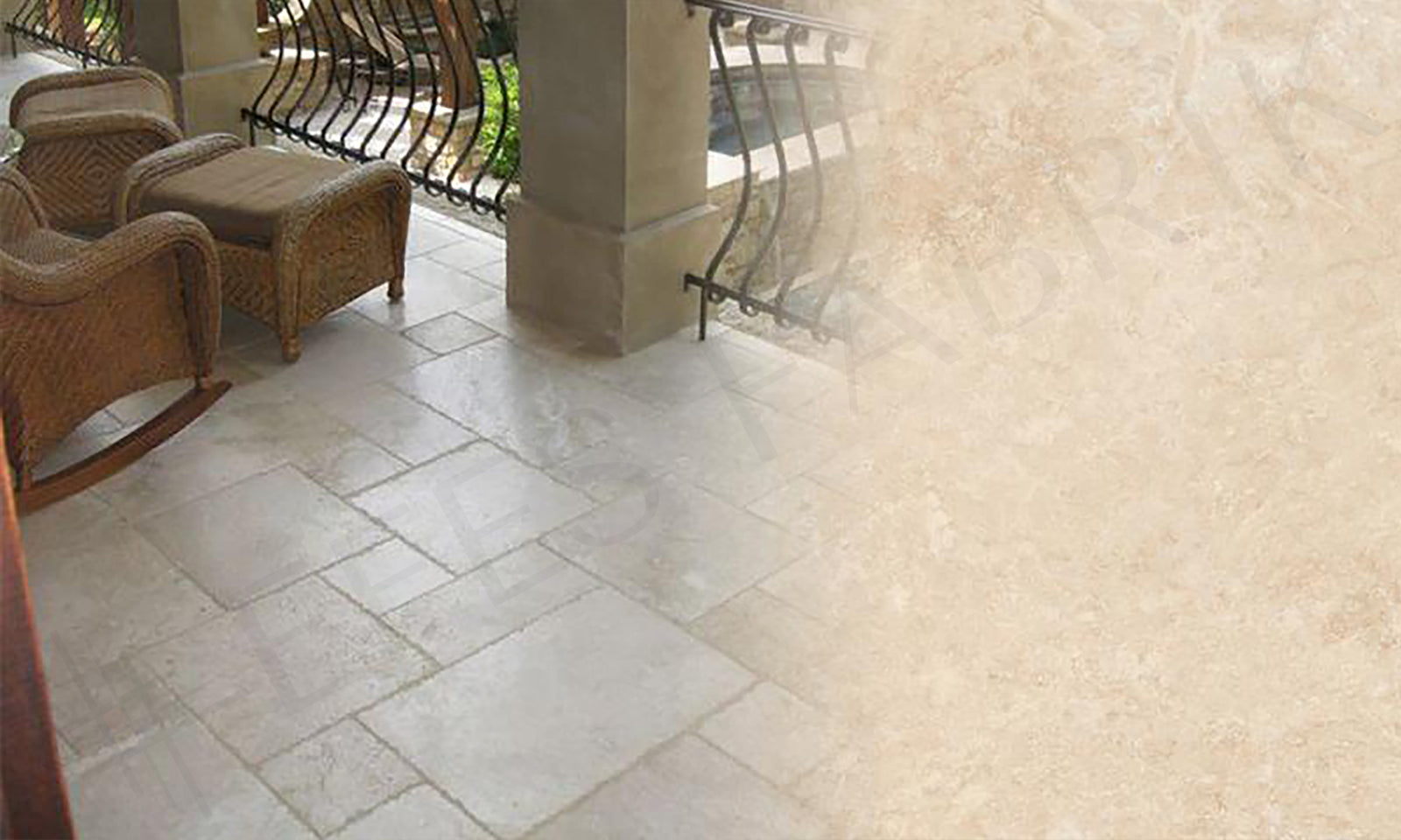 classic mina pattern set travertine paver