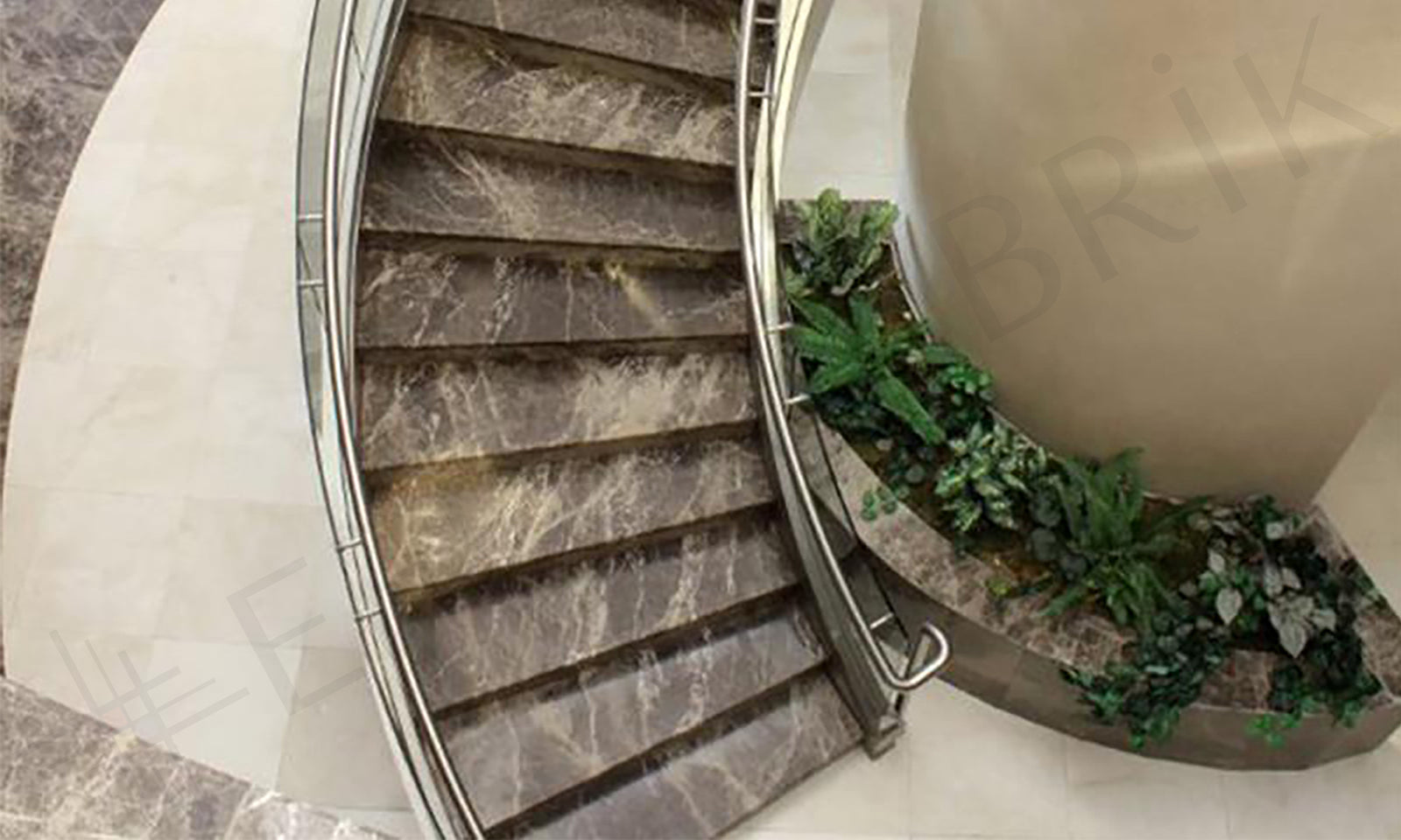dark emperador marble stairs