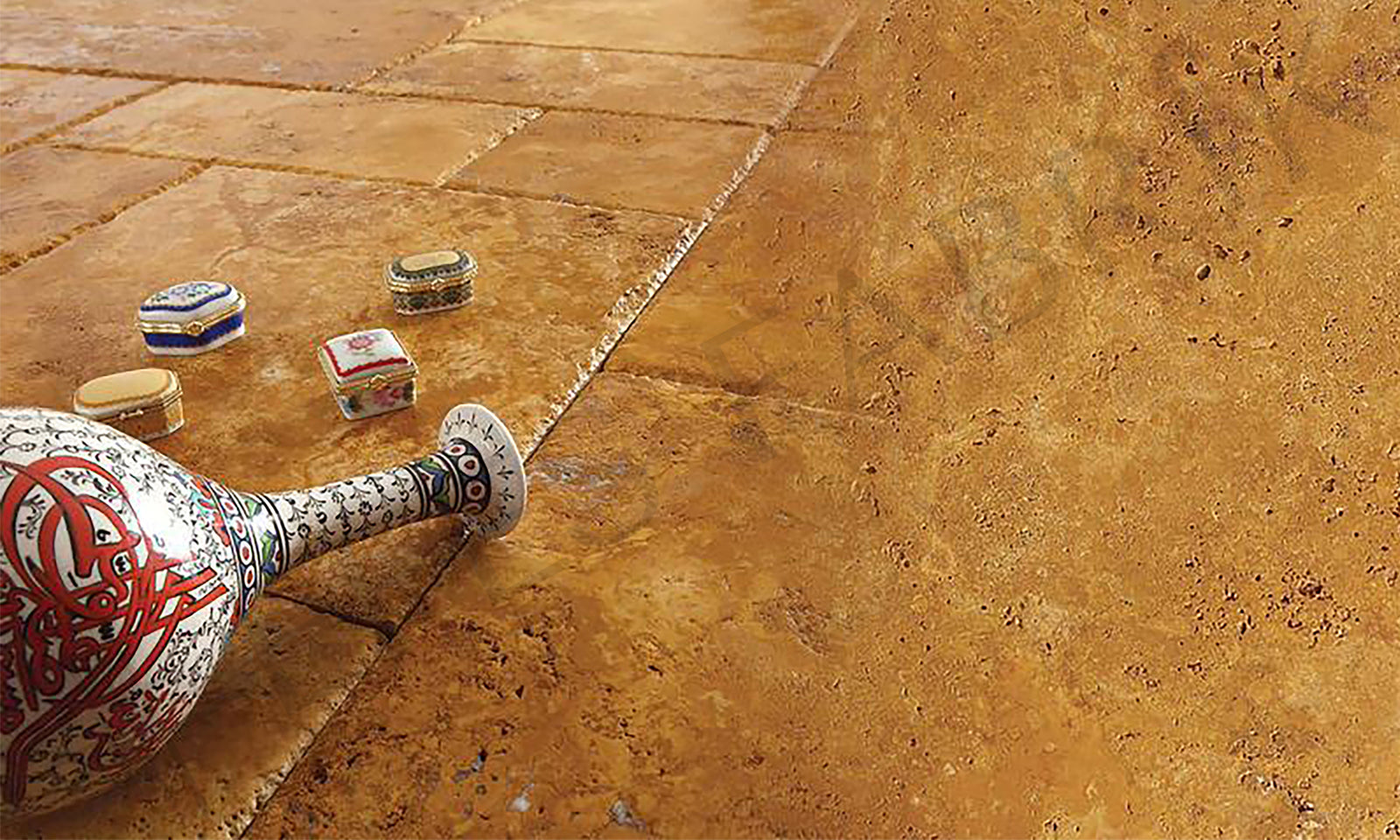 Gold Pattern Set Travertine