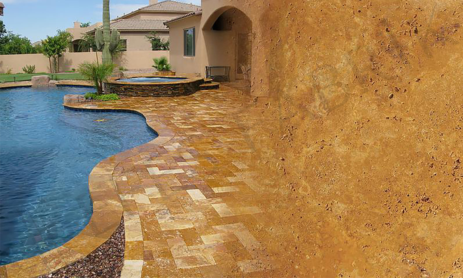 gold travertine paver
