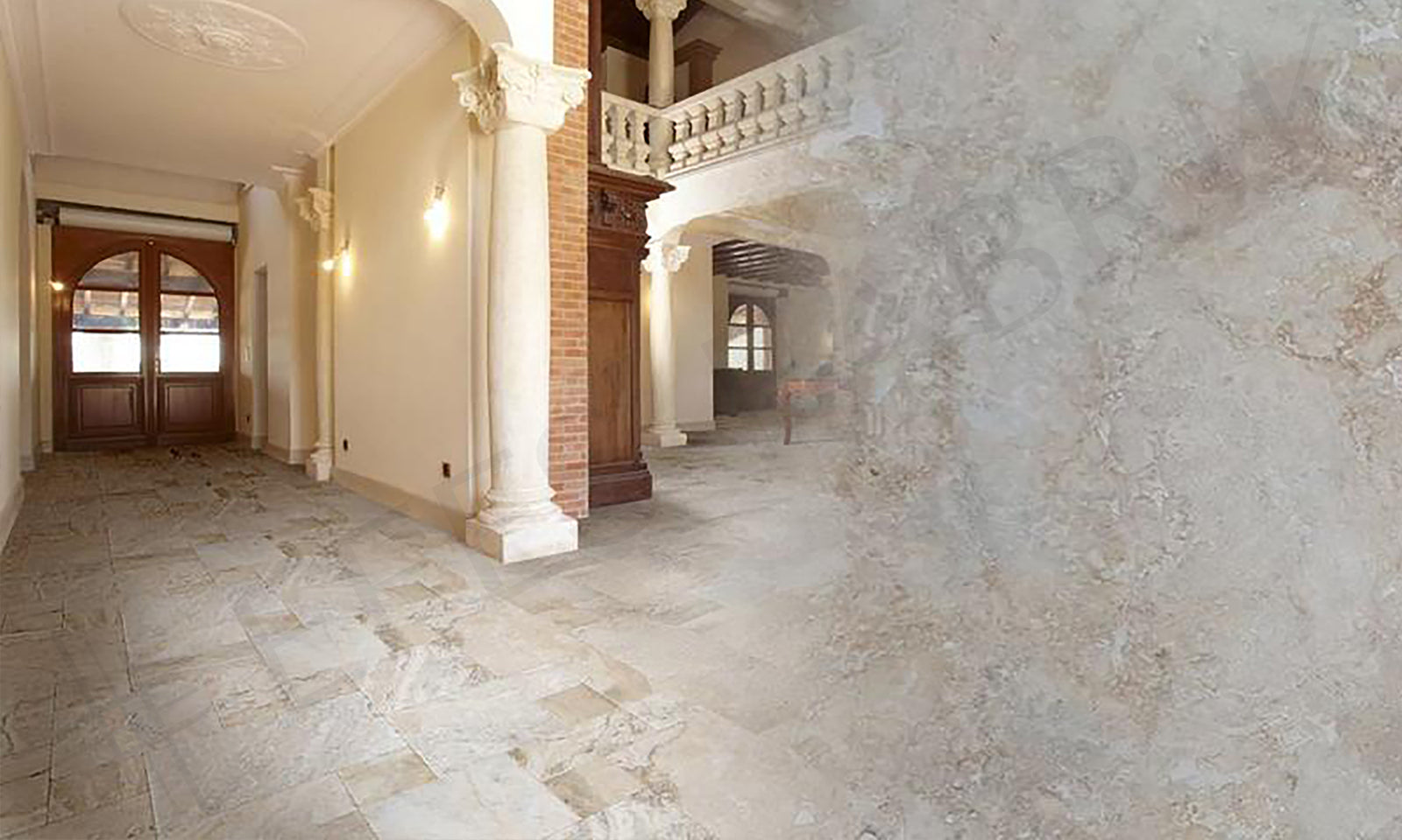 Ivory Rustic Pattern Set Travertine