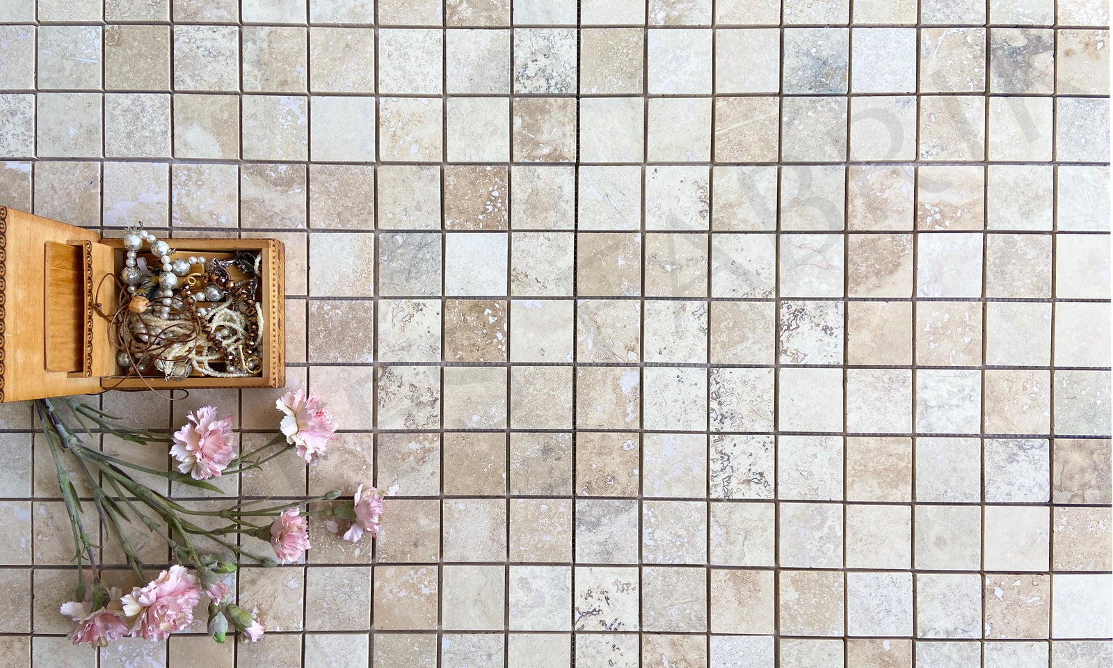 Travertine Mosaic 44-P-TF