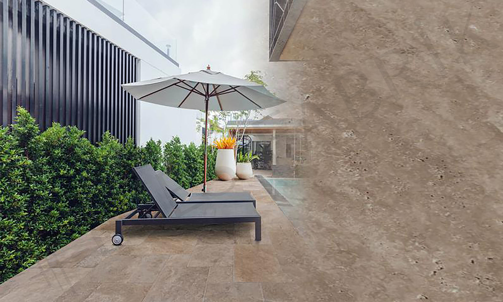 Walnut Pattern Set Travertine